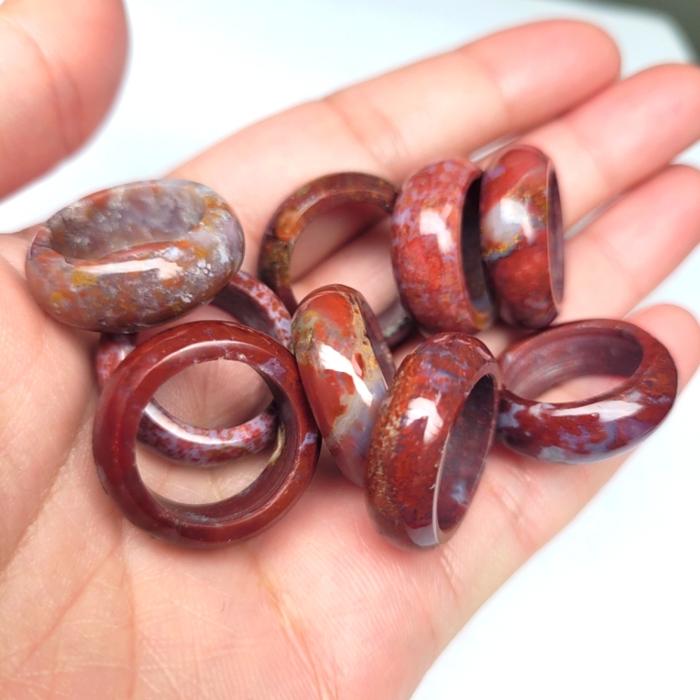 Agate Stackable Ring Bands - Picture 2 of 6